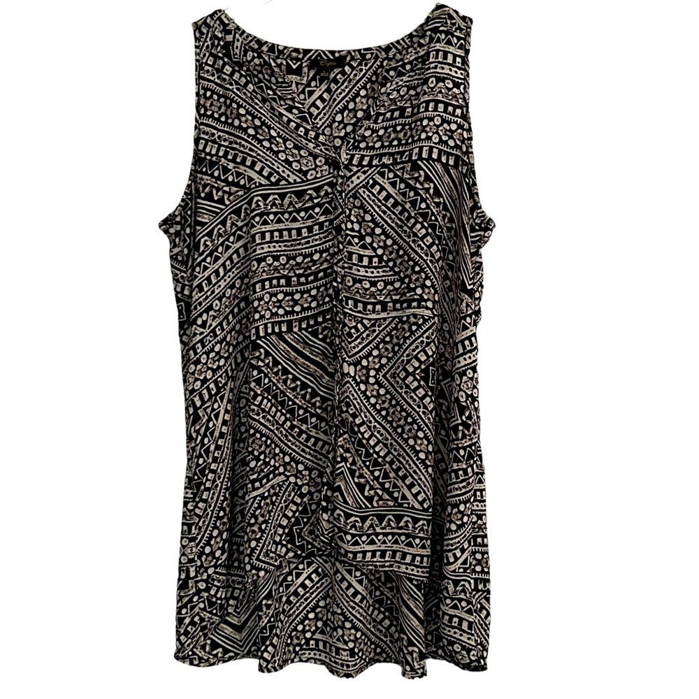CUPIO Tunic Blouse High/low Sleeveless Button up front Pull over Large